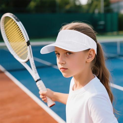 2 Pcs Kids Girls Boys Visor Sports Sun Visor Hats Adjustable Cotton Tennis Golf Visor Hat Beach Hat Baseball Cap2