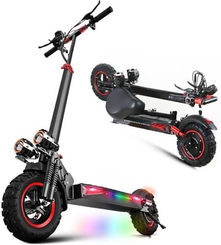 PLAYBIK Offroad Electric Scooter with Seat,1200W eScooter for Adults,36 Miles Long Range & 34 Mph Fast Electric Scooters,11" Tires Scooter Height Adjustable,Dual Suspensions Scooters for Teens