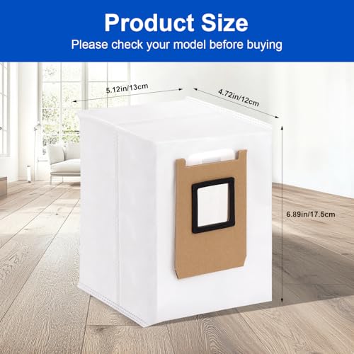 Image of Dust Bags Compatible with Eufy E28 OMNI, E25 OMNI, C28 OMNI Robot Vacuum - Large Capacity Vacuum Bags Replacement Parts Accessories Kit Effective Filtration Disposable Bag (12 Pack)