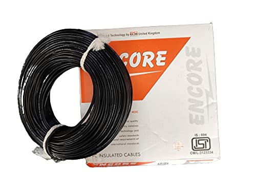Ashok Electric House Wire for Industrial & Domestic Use | Home Electric Wires | 1.00 SQ. MM, 90 Meter (1mm, Black)