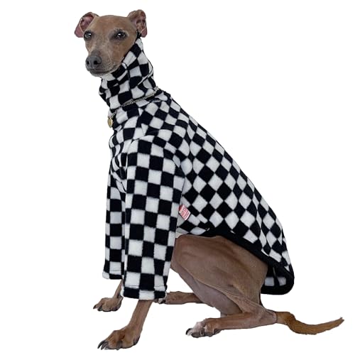 D Doggy Star Italian Greyhound Clothes Polar Fleece Sweater T Shirts Whippet for Dogs (3XL,Polar Chess Blk) by doggystar - Used condition - US$13.42
