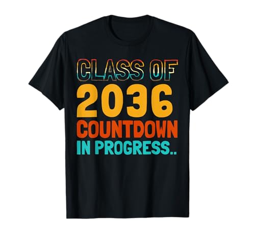 Class of 2036 Countdown in Progress Fun Back to School Retro T-Shirt