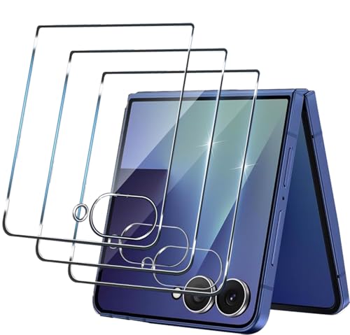 FATUOQIA (3 Pack) Front Screen Protector for Samsung Galaxy Z Flip 7,Samsung Flip 7 Tempered Glass Film, Ultra Durable 9H Hardness, Anti-Scratch, Bubble-Free, High Sensitivity