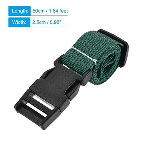 Image of MECCANIXITY Utility Strap with Buckle 1x20 Inch Polyester Quick Release Adjustable Belt for Travel Outdoor Bag Luggage Packing (Light Green)