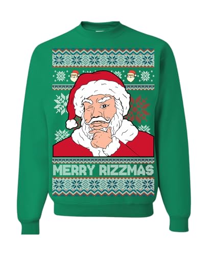 Ugly Christmas Sweater Merry Rizzmas Santa Claus Rizz Unisex Sweatshirt