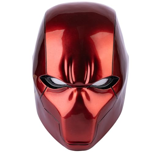 ACEGUARDER Red Helmet Deluxe Cosplay Prop UV Bright Surface Collectors Edition Halloween Costume Mask Props in Resin Full Head (red2)