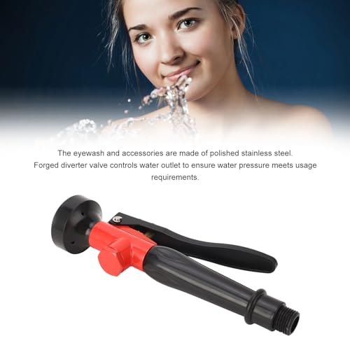 Image of Fockety Eyewash Station Drench Hose Eye Wash Station, DN15 Handheld Eye Wahing Spray Head Face Flush Shower with Drench Hose, Eye Wash Unit for Lab and Industrial Use