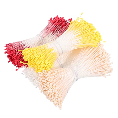 LIFKICH 4 Handmade Flower Core DIY Supplies Flower Making Buds Artificial Flower Core Handcraft Flower Making Tools Party Decor DIY Craft Material Cotton Thread