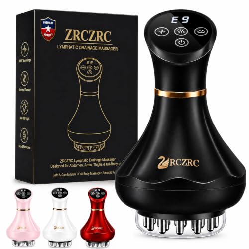 Image of Lymphatic Drainage Massager, 5-in-1 Anti Cellulite Massage Tool,Reduce the Appearance of Cellulite & Stretch Marks, Microcurrent, Red Light, Heat & Vibration, Suitable for Full-Body,Matte Black