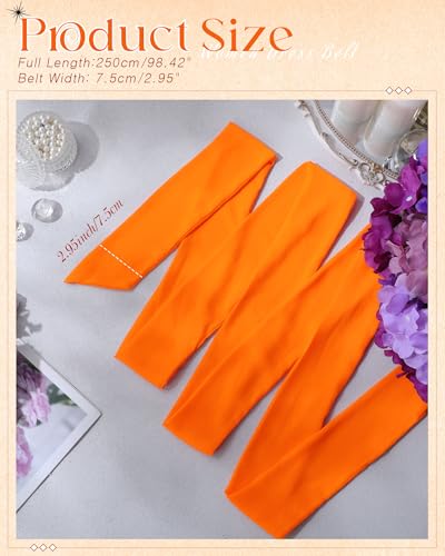 Image of Glitopper Women Chiffon Sash Belt Dress Sash Waist Bridal Wedding Belt 50s Accessories 3'' Wide