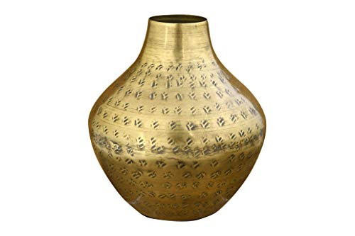 Hammered Metal Vase, Gold