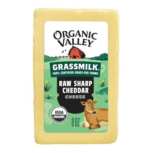 Organic Valley Grassmilk Raw Sharp Cheddar Cheese Block, 8 Oz