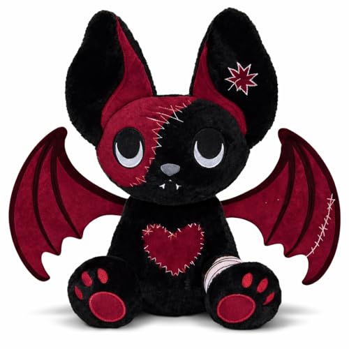 PHITECUS Gothic Bat Plushie, Cute Creepy Stuffed Animal Plush Toy, Gift for Teens & Adults,11 in