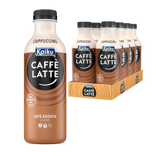 KAIKU CAFFÈ LATTE Cappuccino Mr Huge 8 x 650 ml, Café Frío con Cacao