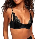 Adore Me | Sexy Lingerie for Women | Kaia Unlined Bra| Sexy Cheer Look | Jet Black | 36B