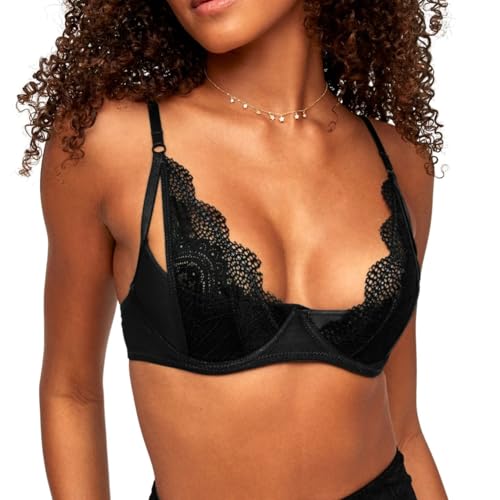 Adore Me | Sexy Lingerie for Women | Kaia Unlined Bra| Sexy Cheer Look | Jet Black | 36B