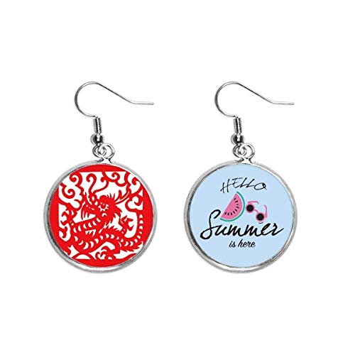 Pendientes de sandía y dragón chino para lucir un look fresco de verano en el lóbulo