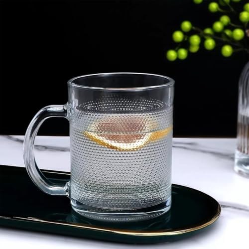 Image of MULTI ZONE 200 ML Crystal Clear Toughened Glass Tea Cup with Convenient Solid Handle Cups, Espresso Mug Set for Tea, Coffee, Hot /Cold Drinks (XZB13D)