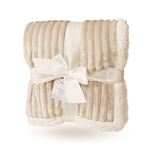 eYone Baby Sherpa Fleece Blanket (80x110cm, Brown)