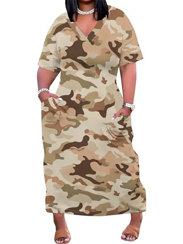 Image of SUZONANA Plus Size Dresses for Curvy Women African Print American Dress Summer Outfits Casual Loose with Pocket