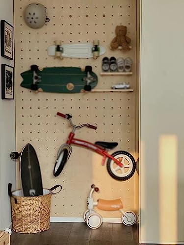 Genérico Estante de Pared para Herramientas, Panel Perforado para Garaje, Almacenamiento de Brocas, Juego de Llaves, Soportes, Panel Perforado de Madera para baño, Tablero Colgante de Madera, Juego d