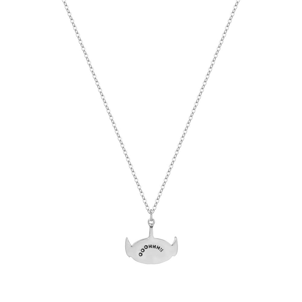 Disney Couture Kingdom Pixar Toy Story Collier extraterrestre plaqué or blanc, Or blanc