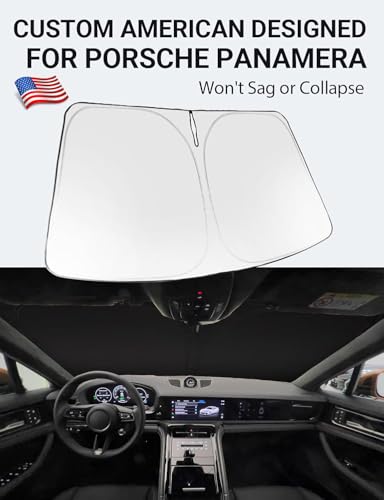Image of Proadsy 2026 Upgrade Windshield Sun Shade Custom Fit 2017-2025 2026 Porsche Panamera Foldable Front Sunshade Protector Sun Visor Blocks UV Rays Keep Car Cooler