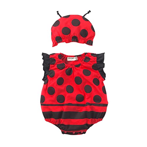 RMBLYfeiye Kleinkind Newborn Kinder Baby Jungen Mädchen Cartoon Cosplay Tanz Ärmellos Nette Weiche Strampler Hut Outfits Set Wassermelone Honigbiene Marienkäfer Kostüm Cover