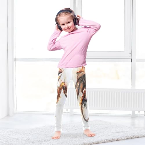 Toddler Girls Leggings Printed Yoga Pants Leggings Watercolor Flying Dragon for Kids4