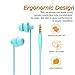 MAXROCK Sleep Earbuds,Ultra Soft Lightweight Sleep Earphones Headphones with Volume Control and Mic for Insomnia, Side Sleeper, Snoring, Air Travel, Meditation & Relaxation (Acid Blue)