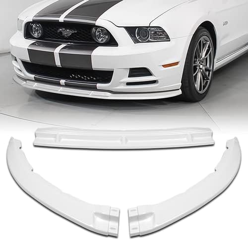 3 Pieces Front Bumper Lip Spoiler Splitter Side Body Kit Trim Protection Compatible with 2013 2014 Ford Mustang V6 V8 (Painted Black)