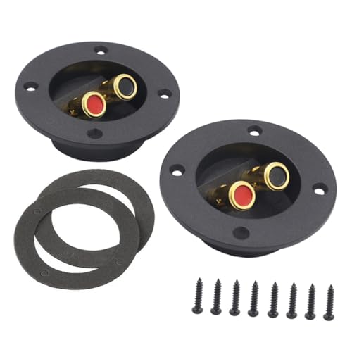 DOITOOL 2pcs Audio Junction Box Bass Box Connectors Subwoofer Wire Connectors for Speaker Cable DIY Speaker System
