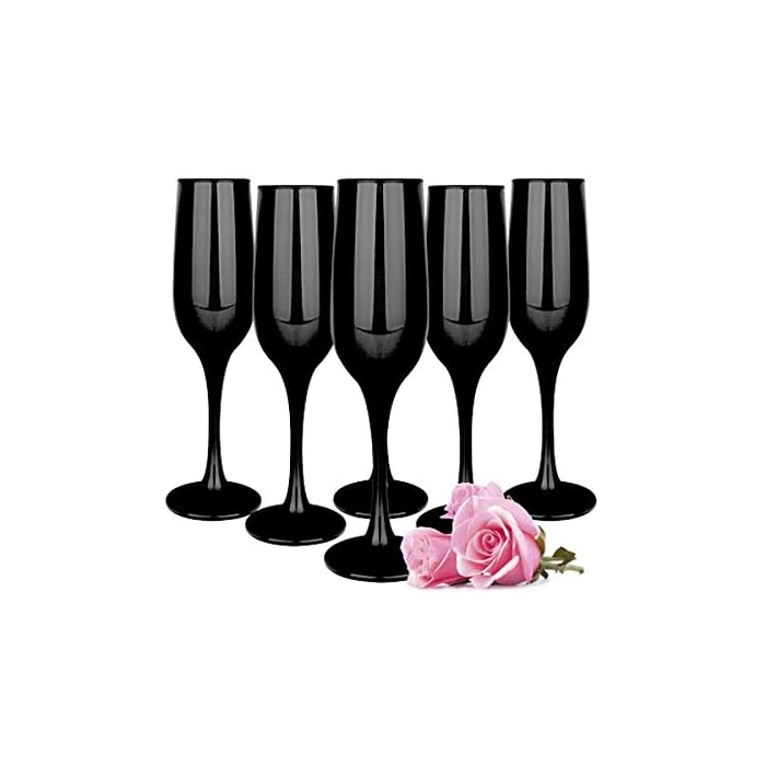 Buy Sendez 6 Black Champagne Flutes 200 ml Champagne Flutes Champagne