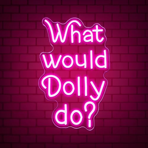 Image of What Would Dolly Do Neon Sign Country Music Neon Light Legendary Singer Cowboy Themed Party Motivational Decor Sign, for Country Music Lover Home Decor Christmas Birthday Gift(15.7 * 9.8 In)