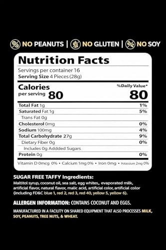 Sugar Free Taffy - 10 sabores variados, 1 lb miniatura 6