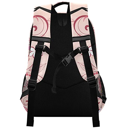 Butterfly Fairy Girl Backpack For Boys Girls, Pink Flowers Schoolbag Elementary School Bookbag Daypack Rucksack #TOP1