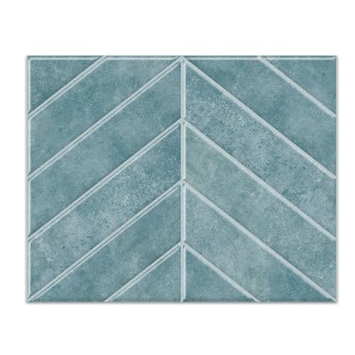 Tretizl 10 Sheets Thicker Design Peel and Stick Backsplash, 3D Self Adhesive Peel and Stick Wall Tile Backsplash for Kitchen, Bathroom, 11.4"x9.1", Light Blue