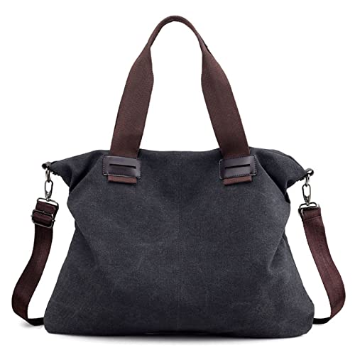 Bolso Tote de Lona para Mujer, Negro miniatura 1