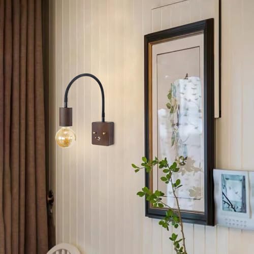 Lámpara de pared de madera para cabecera con aplique de lectura ajustable E27 8