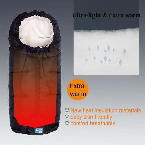Yobee Toddler Warm Stroller Bunting Bag, Winter Waterproof Windproof Stroller Blanket, Protact Baby from Cold Weather Footmuff for Stroller - 5