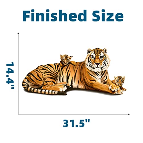 Royolam Cute Tiger And Cubs Wall Decal Nursery Jungle Animal Wall Sticker Removable Peel And Stick Waterproof Wall Art Decor Stickers For Kids Baby Classroom Living Room Playing Room Bedroom #TOP4