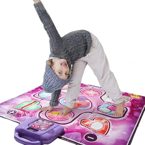 QIAKEFE Tapis de Danse pour Enfants de 3 à 8 Ans,Tapis de Danse Musical avec Affichage LED, Création de Chansons et Musique Intégrée, Cadeau d'anniversaire...