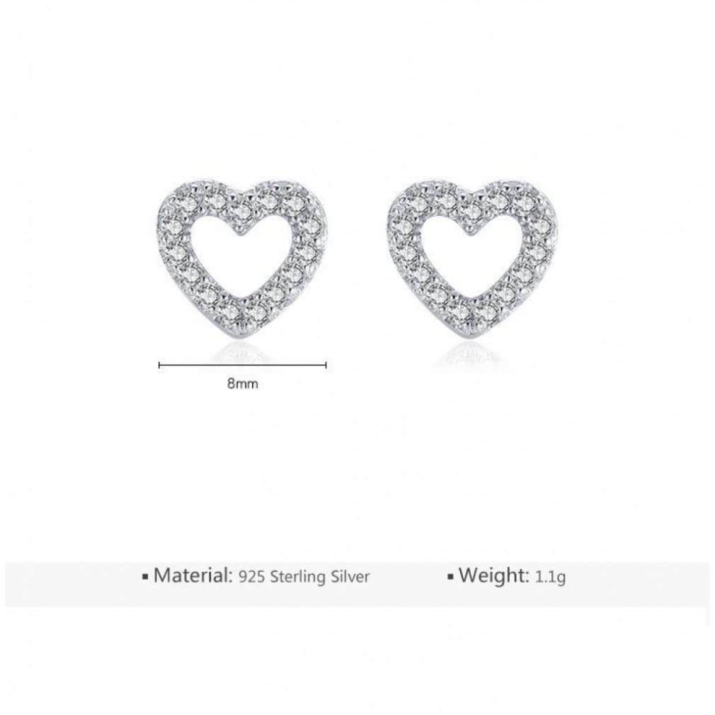WBDWWTD Ohrstecker aus Sterlingsilber für Damen, herzförmig, glänzend, klar, Hochzeit, Verlobung, Schmuck