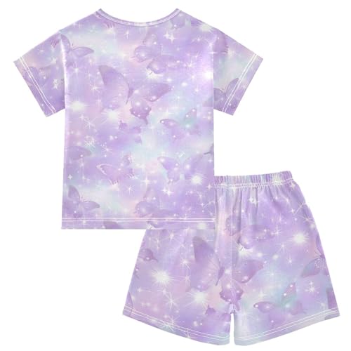 ALAZA Star Butterfly Pajamas Short Sleeve 2 Piece Sleepwear Top and Bottom Pajama Set Unisex2