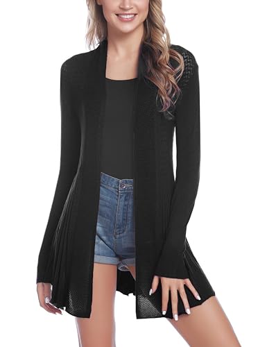 Sykooria Cárdigan Mujer Largo Manga Larga Chaqueta de Punto Mujer Elegante Cardigan Chaleco Mujer Casual para Primavera Verano Otoño Invierno