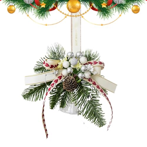 Vriusi Campanelle natalizie | Ritagli decorativi campane | Campana da 28 cm con nastri, ornamento artigianale a campana pendenti per artigianato per feste