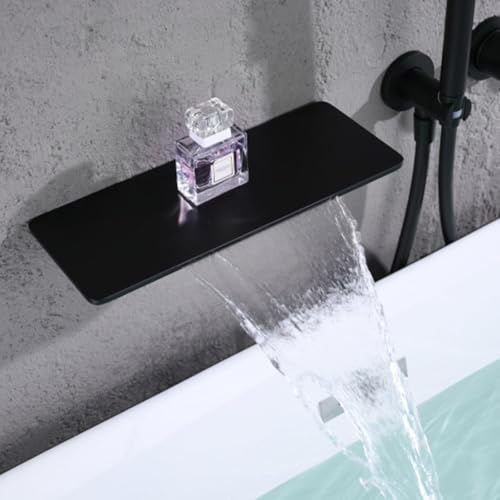 Mitigeur encastré noir pour baignoire cascade et douche moderne