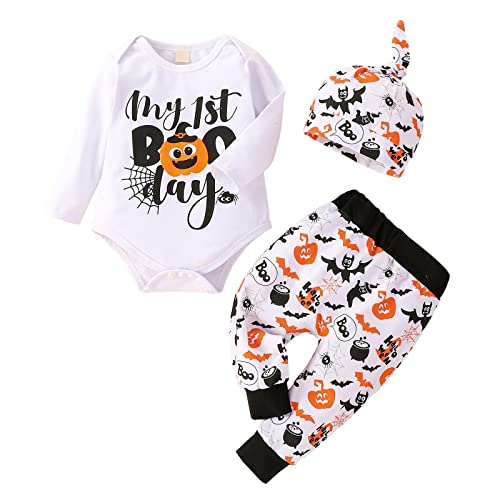 Image of Newborn Baby Boy Girl Clothes Set Ribbed Long Sleeve Romper Hoodies Long Pants Cotton Fall Winter Outfits, Ah20921123