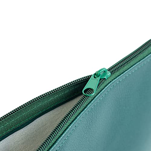 effektivo Banktasche mit Reißverschluss, Kunstleder grün, 27 x 17 cm, passend für Dokumente bis DIN A5