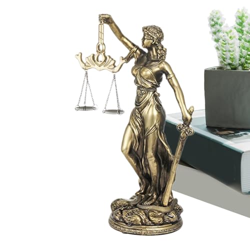Justitia Schreibtischstatue,Harz Tischfigur - Anwaltskanzlei Statue Dekoration - für Sammler...
